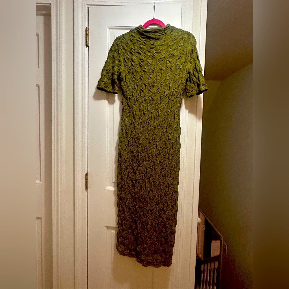 Maeve Anthropology Short Sleeve Scrunch Textured Midi Dress NWOT